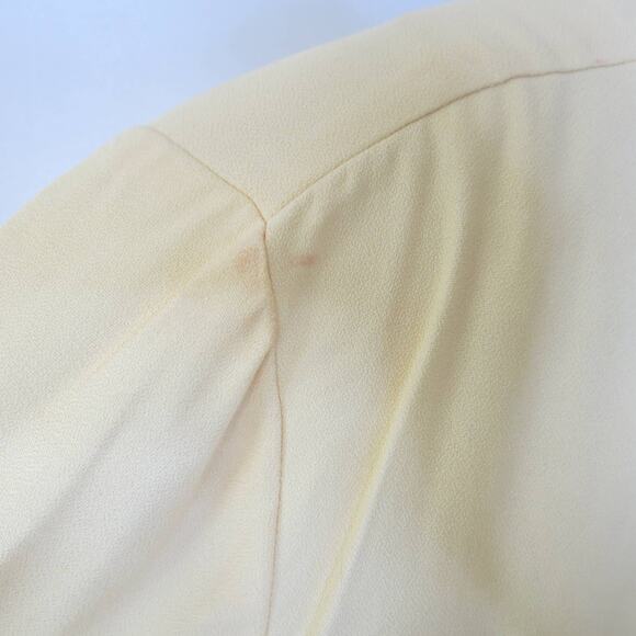 VINTAGE PERI PETITES Dress/Jacket Size 12 Short Sleeve Embroidered Yellow Summer - Picture 13 of 13